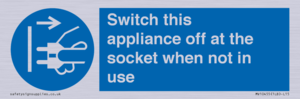 Switch this appliance off at the socket when not in use